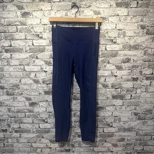 EUC Fabletics Oasis Pure Luxe High Waisted Navy Leggings Size Small